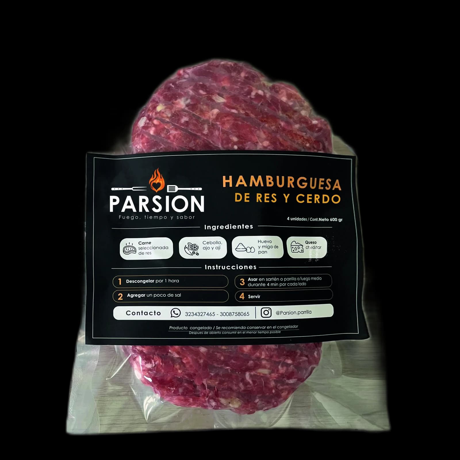 Hamburguesa de Res y Cerdo